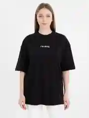 Черный футболка оверсайз "I am okay", унисекс, oversize, T-Shirt с принтом, хлопок