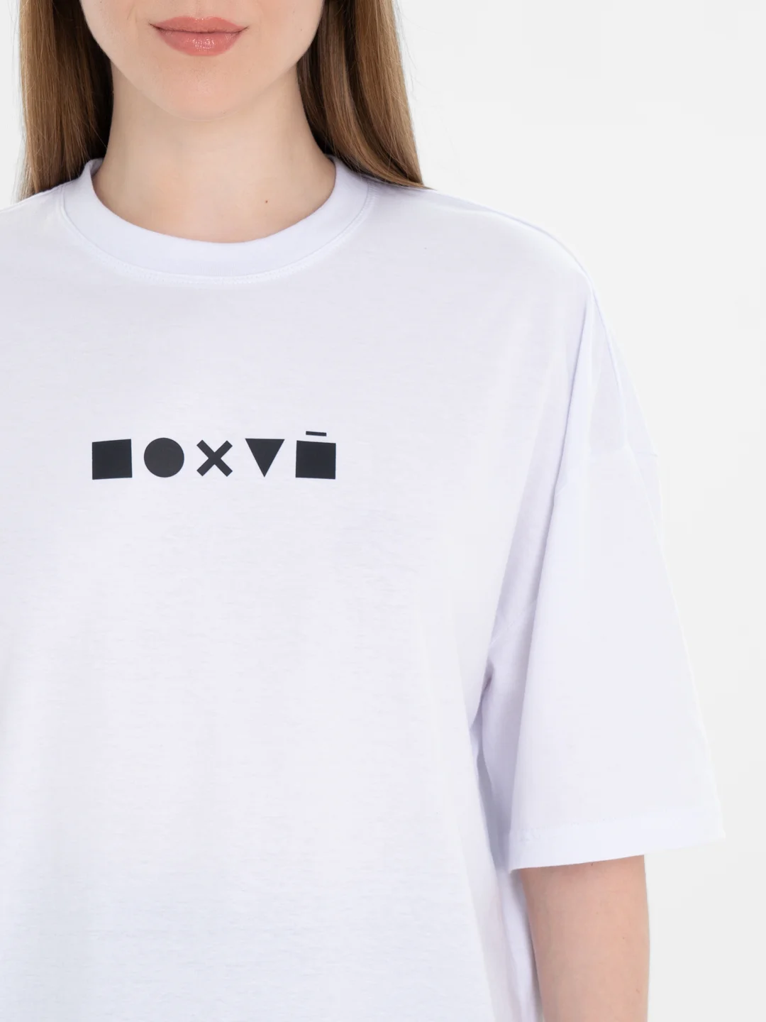 Белый футболка оверсайз "Пофиг", унисекс, oversize, T-Shirt с принтом, хлопок