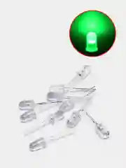 Зеленый 3мм Led светодиод прозрачный 10 штук. Цвет свечения белый, желтый, красный, зеленый, синий