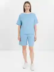 Аметистовый женский костюм шорты с футболкой