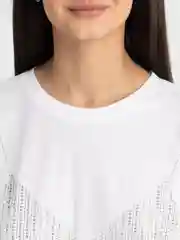 Белый футболка со стразами