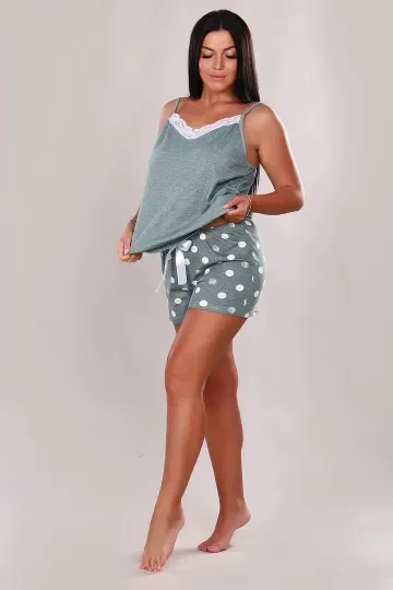 Оливковый пижама женская из топа и шорт