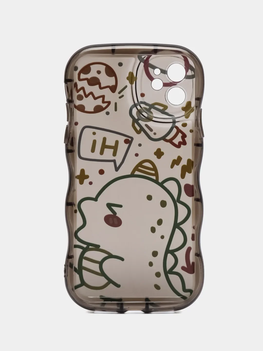 Коричневый apple iPhone 15, Айфон 15 чехол матовый с обьемный с принтом для iPhone 15
