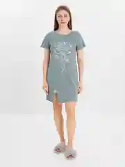 Бирюзовый туника женская из хлопка, сорочка ночная