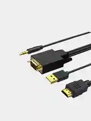 Кабель переходник HDMI-VGA со звуком и питанием