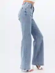 Небесно-голубой женские джинсы широкие wide leg трубы палаццо