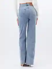 Небесно-голубой женские джинсы широкие wide leg трубы палаццо