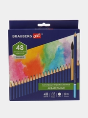 Карандаши акварельные Brauberg Art, цветные художественные для рисования, 48 цветов