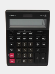 Калькулятор Casio GR-12-W, настольный электронный маленький, 12 разрядов, двойное питание