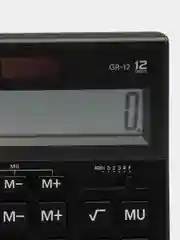 Калькулятор Casio GR-12-W, настольный электронный маленький, 12 разрядов, двойное питание