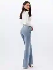 Небесно-голубой женские джинсы широкие wide leg трубы палаццо