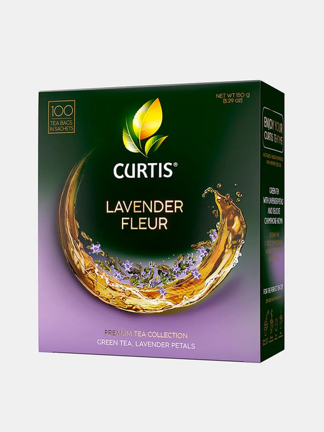 Чай зеленый CURTIS Lavender Fleur, c лавандой, 100 пакетиков