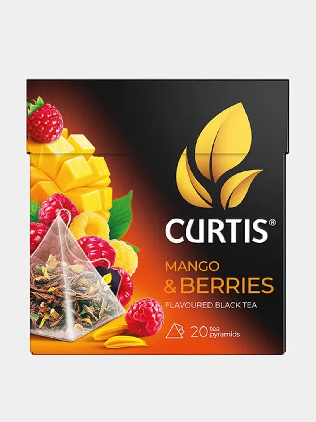 Чай черный CURTIS Mango&berries, с цедрой апельсина, манго и малиной, 20 пирамидок