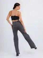 Серый женские джинсы широкие wide leg трубы палаццо