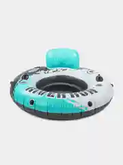 Бирюзовый надувной круг-кресло 135см "River Run 1" с ручками, до 100кг