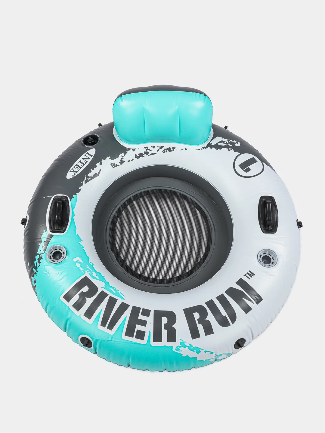 Бирюзовый надувной круг-кресло 135см "River Run 1" с ручками, до 100кг