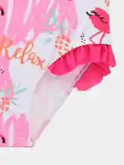 Коралловый детский купальник слитный быстросохнущий для девочки 7 цветов
