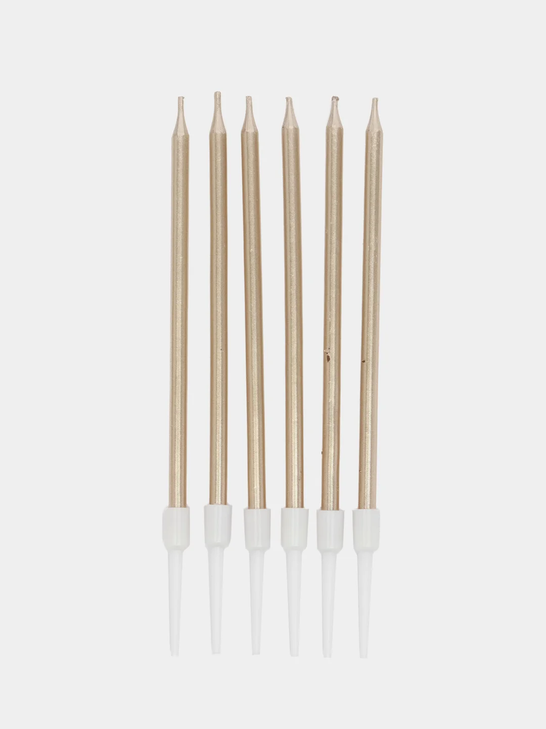 Бронзовый свечи для торта, прямые, 6 шт