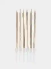 Бронзовый свечи для торта, прямые, 6 шт