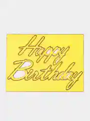Желтый топпер для украшения торта Happy birthday