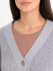Серый свитер укороченный женский теплый
