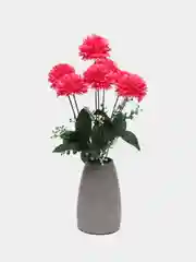 Вишнёвый искусственные цветы, букет гортензий, гвоздики, высота 40 см, 7 бутонов