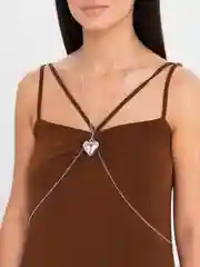 Цепочка на тело бодичейн с кулоном средце