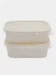 Кремовый контейнер для еды, ланч-бокс, коробка для продуктов, 2 шт