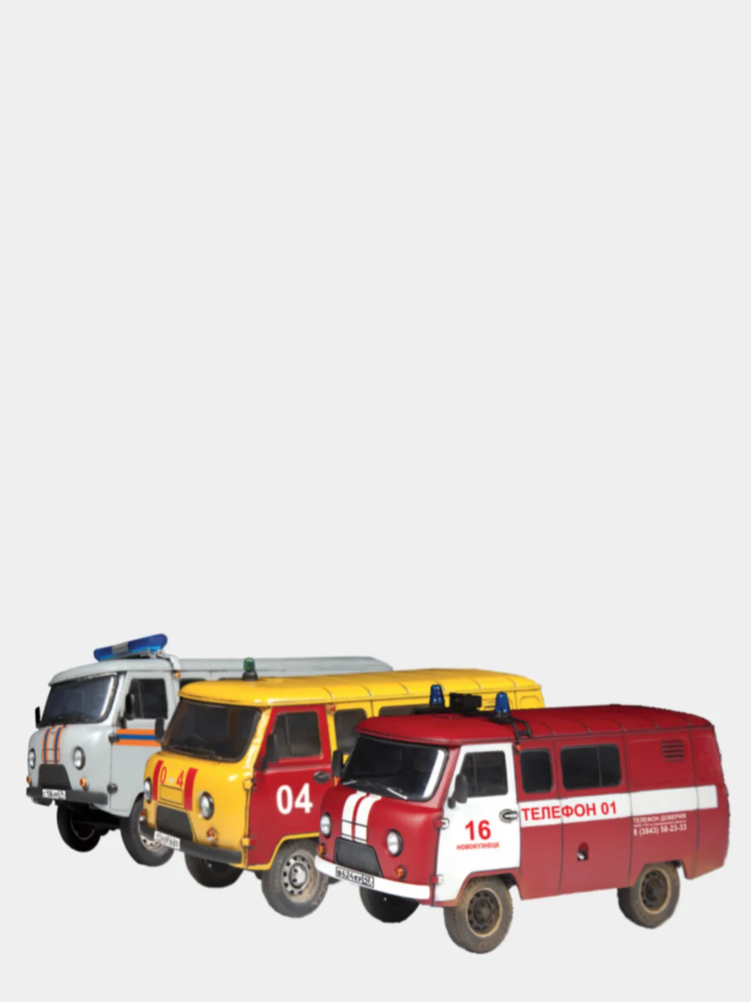 Желтый сборная модель УАЗ-3909 "Буханка", масштаб автомобиля 1:43, пластик КИТ машина