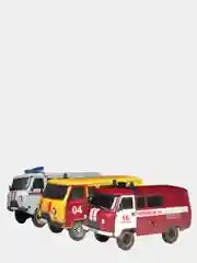 Желтый сборная модель УАЗ-3909 "Буханка", масштаб автомобиля 1:43, пластик КИТ машина