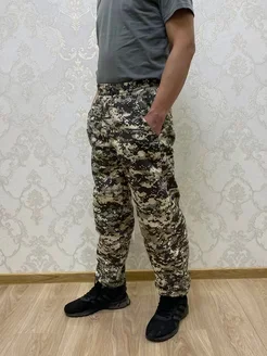 Золотистый хаки брюки мужские утепленные, на флисе. Брюки камуфляж