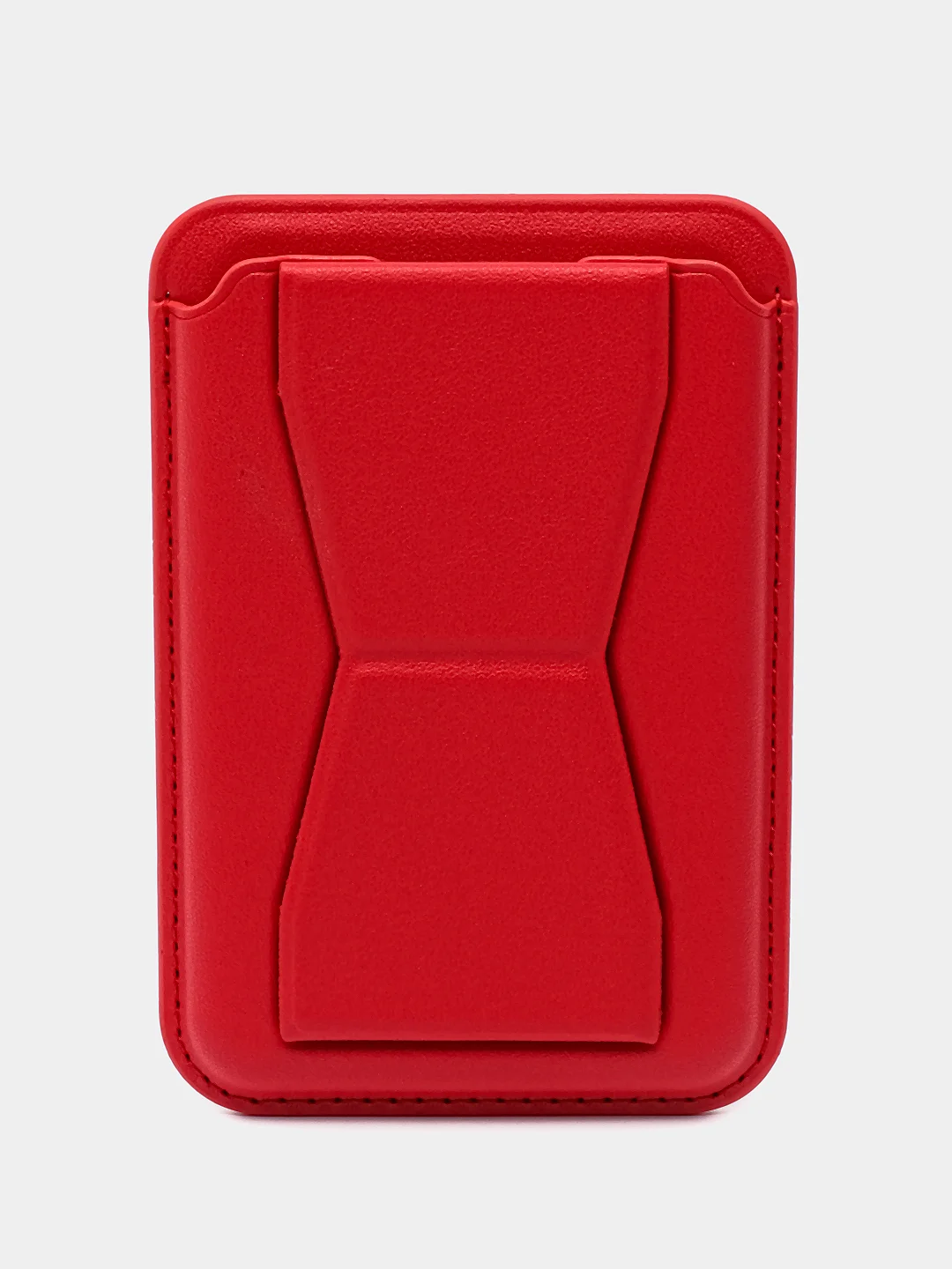 Красный картхолдер на iPhone, с поддержкой MagSafe Leather Wallet с подставкой