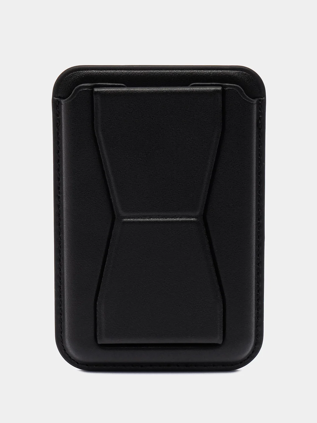 Черный картхолдер на iPhone, с поддержкой MagSafe Leather Wallet с подставкой
