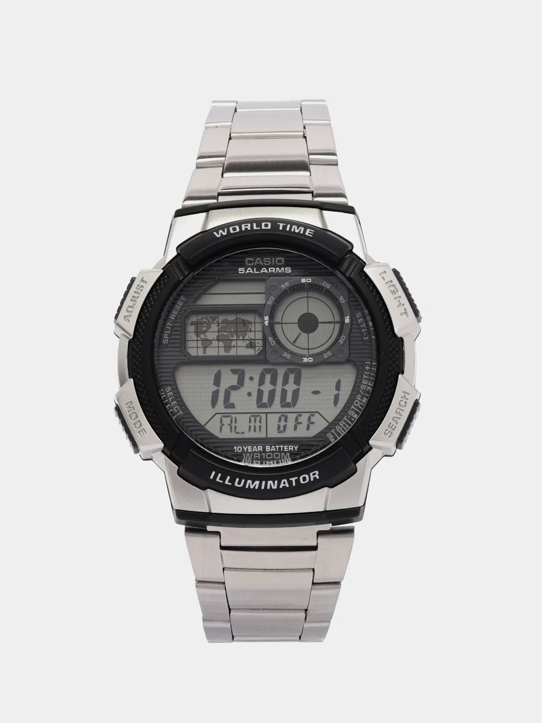 Серебряный часы электронные CASIO AE-1000