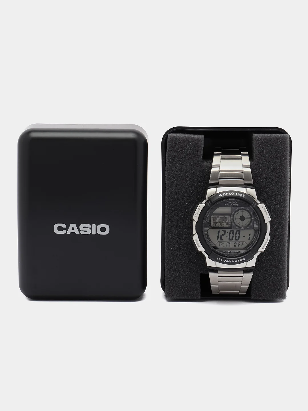 Серебряный часы электронные CASIO AE-1000