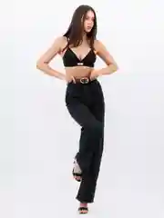 Тёмно-серый женские джинсы широкие wide leg трубы палаццо