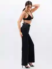Тёмно-серый женские джинсы широкие wide leg трубы палаццо