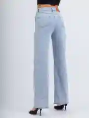 Голубой женские джинсы широкие wide leg трубы палаццо