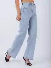 Голубой женские джинсы широкие wide leg трубы палаццо