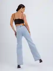 Голубой женские джинсы широкие wide leg трубы палаццо