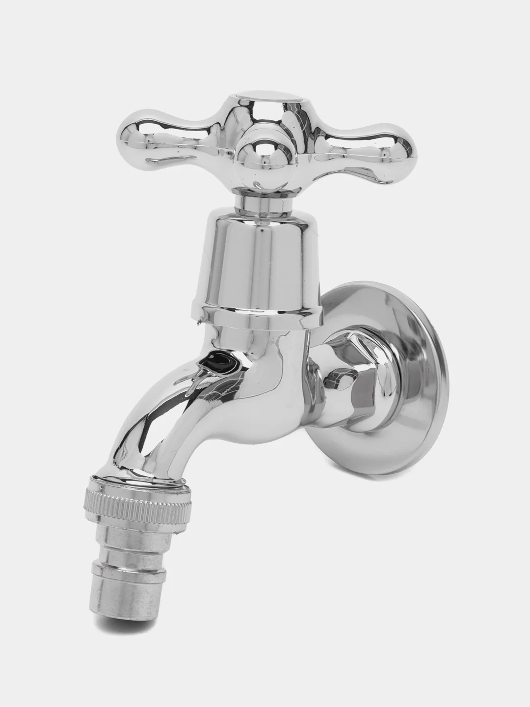 Кран для холодной воды, дачный, короткий излив, вентильный, со штуцером, 1/2", цинк