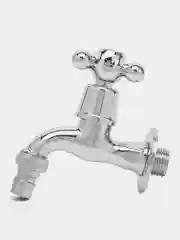 Кран для холодной воды, дачный, короткий излив, вентильный, со штуцером, 1/2", цинк