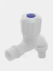Серый кран водоразборный со штуцером, 1/2" (15 мм), пластик, белый