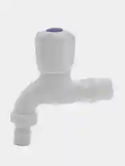 Серый кран водоразборный со штуцером, 1/2" (15 мм), пластик, белый