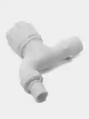 Серый кран водоразборный со штуцером, 1/2" (15 мм), пластик, белый
