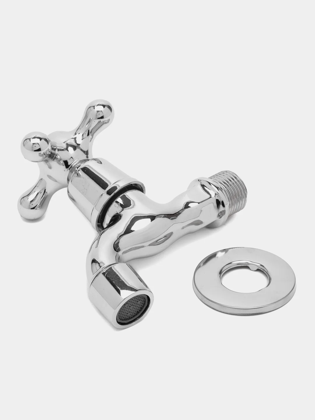 Серый кран для холодной воды, короткий излив, 1/2", цинк (с аэратором) водоразборный