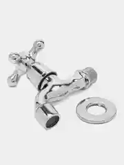 Серый кран для холодной воды, короткий излив, 1/2", цинк (с аэратором) водоразборный