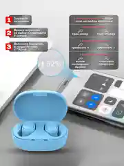 Голубой наушники Беспроводные  MiPods A6S   Bluetooth