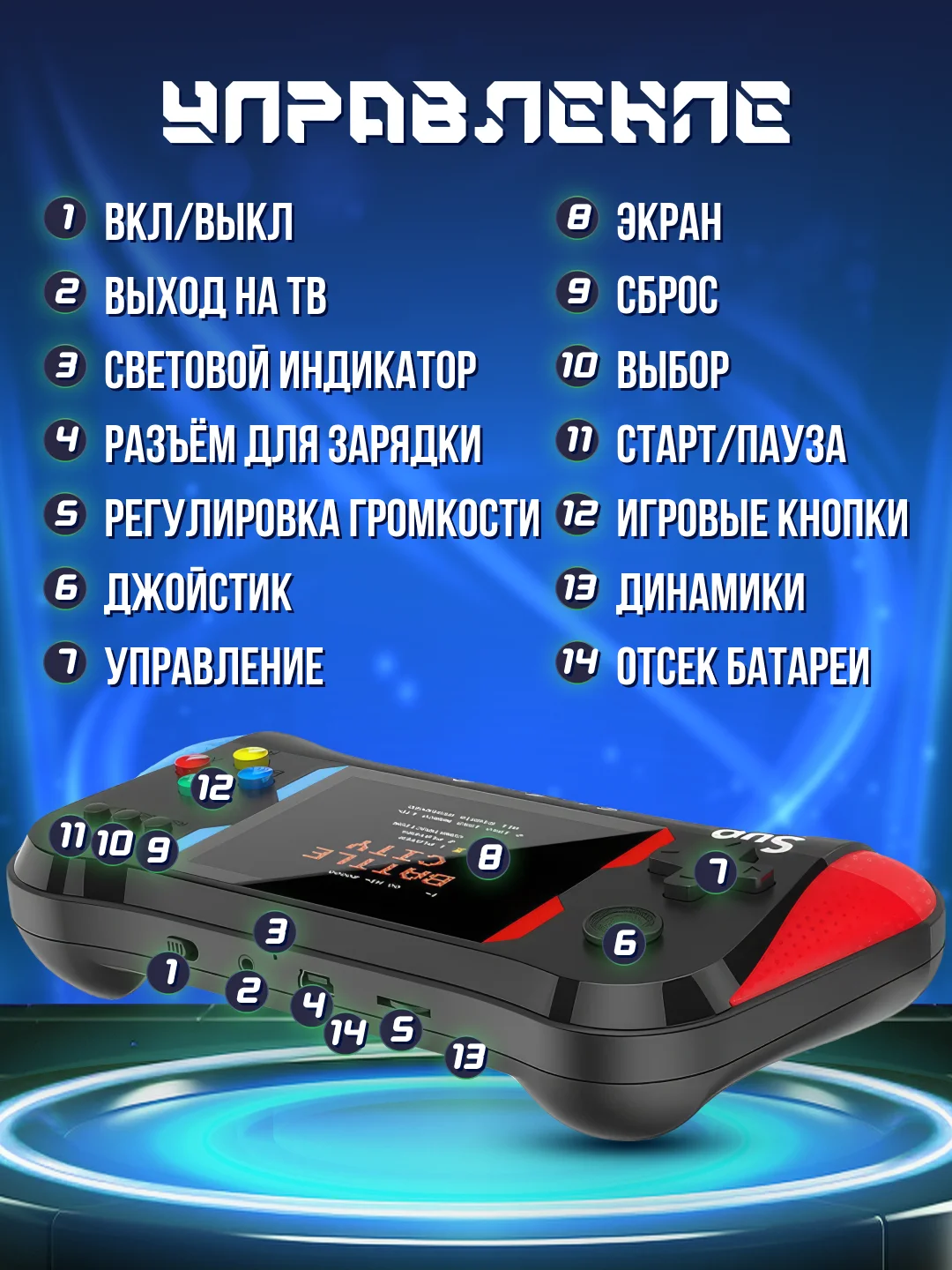 Черный игровая приставка портативная консоль для телевизора Game Box X7M, 500 игр