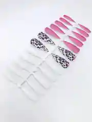 Кораллово-розовый накладные ногти с дизайном, длинные острые, стилеты, с клеевыми наклейками
